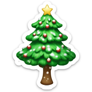 A Christmas tree with snow ￼ sticker