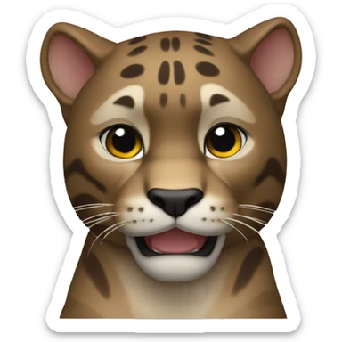 The serious panther waves its paw sticker