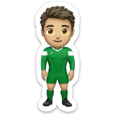 jugador de rugby equipación verde sticker