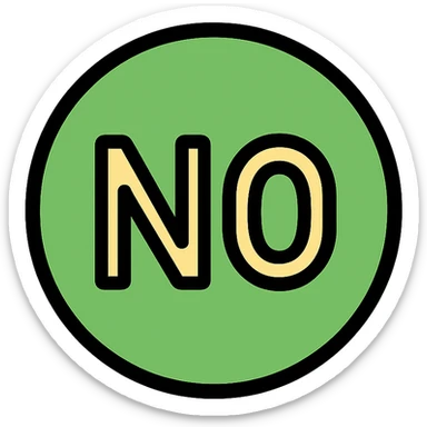 Change the text to 'NO' while keeping the green ball and maintaining the modern color icon style. sticker