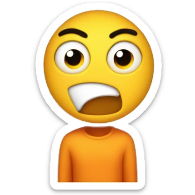 Confused Face with exploding head and fire in the Backgrou sticker