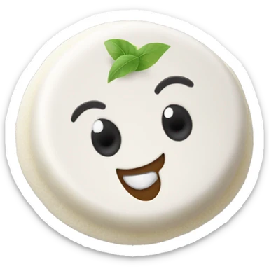 idli with a happy emoji- single idly with png background sticker