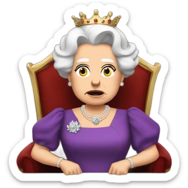 Queen Elizabeth II angry with you sticker