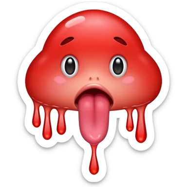 Tongue dripping wet sticker