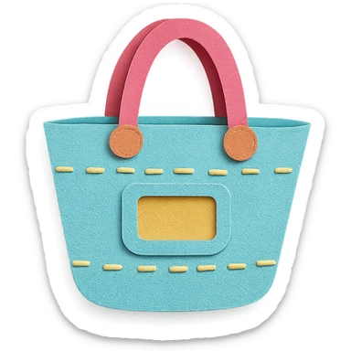 colorful paper-craft style beach bag with cut-out details sticker