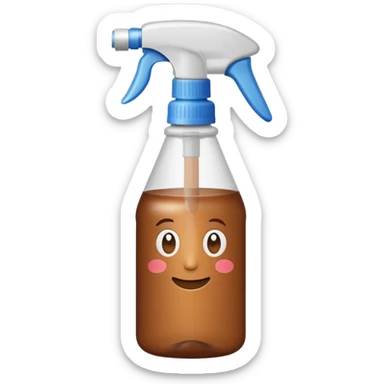 spray bottle brown colored sticker