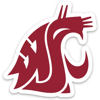 Washington State University Cougars logo in red, variation 2 sticker