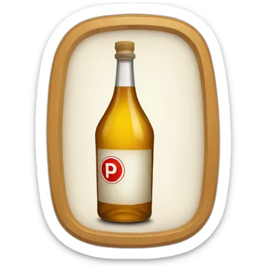 A prohibited sign on a bottle of alcohol sticker