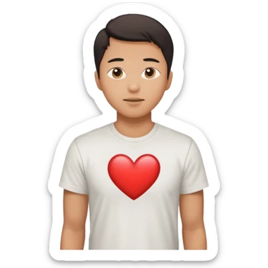 asian man falling on sidewalk with heart eyes sticker
