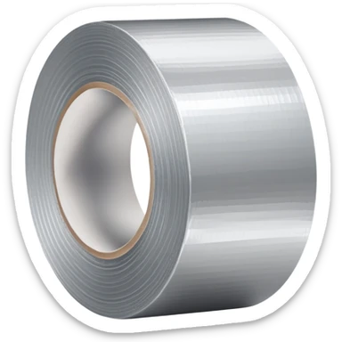 A roll of silver duct tape sticker