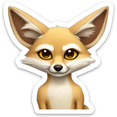 Jackal hugs grumpy fennec fox sticker