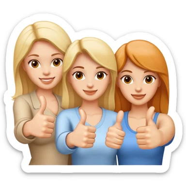 Three lady realtors doing thumbs up sticker