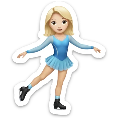Make a female figure skater with blonde hair sticker