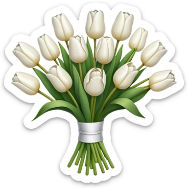white tulip bouquet  sticker