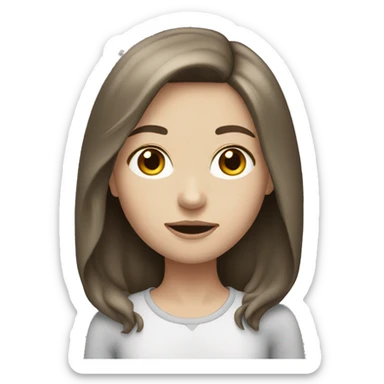 pale brunette girl sticker