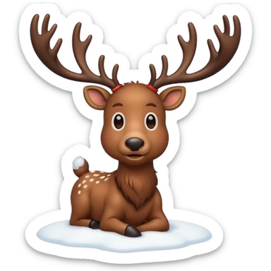 create some realistic christmas raindeers pausing sticker
