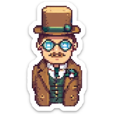 A man with a monocle sticker