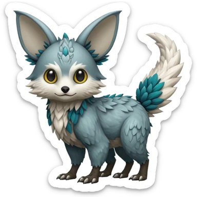 Skogen-Labubu-Trico-Fakémon-hybrid-creature (full body)  sticker