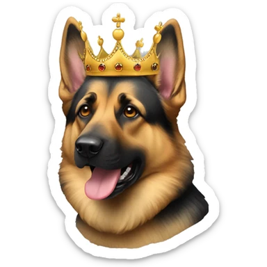 German sheperd dog whit a crown sticker