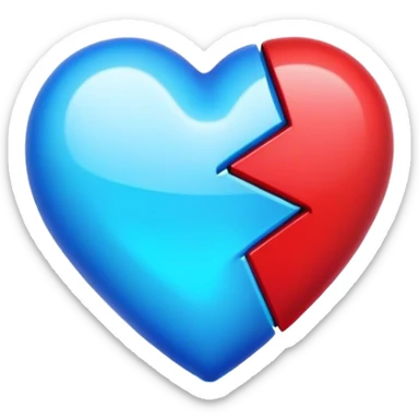 Neon broken heart sticker