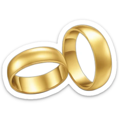 simple 3d gold wedding rings sticker