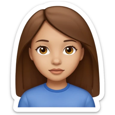 Light skin girl with straight hair brown  sticker
