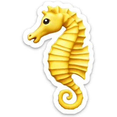 Yellow sea horse looking right  sticker