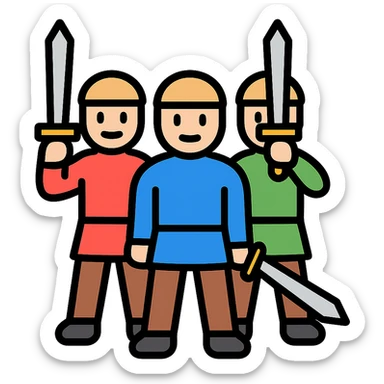 group of men with swords sticker