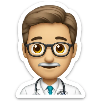 Luis Croce médico especialista en medicina interna con su perra mini pincher  sticker