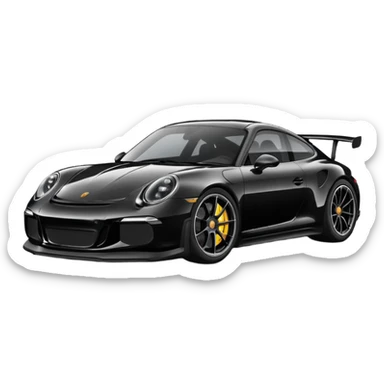 black porsche gt3, black rims sticker