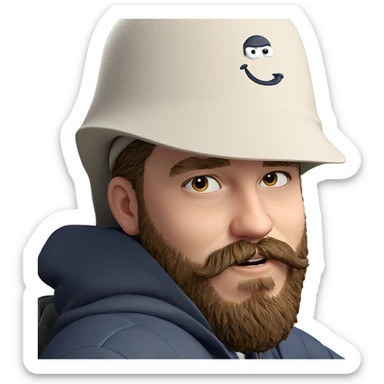 bearded boy in a hat sticker
