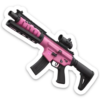 pink AR riffle gun sticker