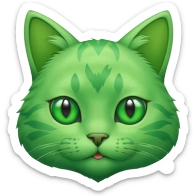 green cat with green shirt sticker