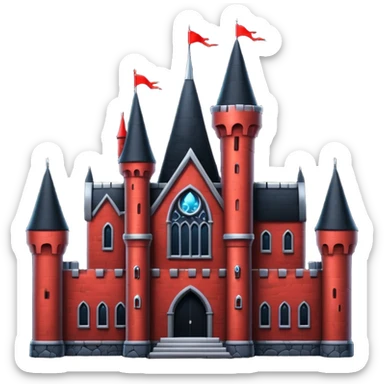 Dark Vampire Castle with the colors red and black sticker