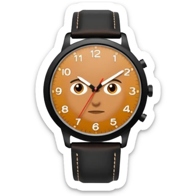 man wearing a black strap watch sticker