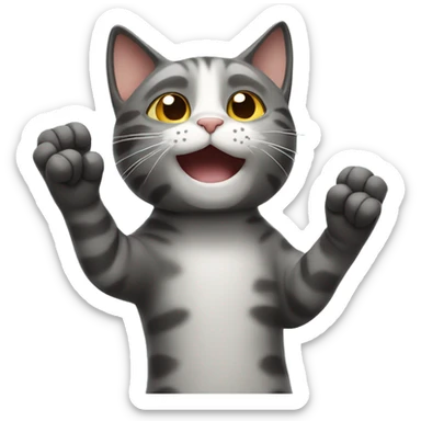 cat waving hand
 sticker