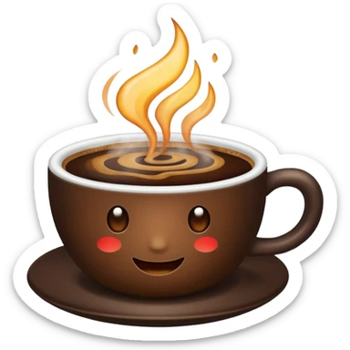 Emoji de un café sticker