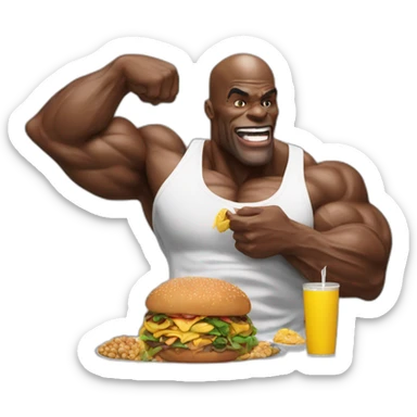 Ronnie coleman eating food sticker