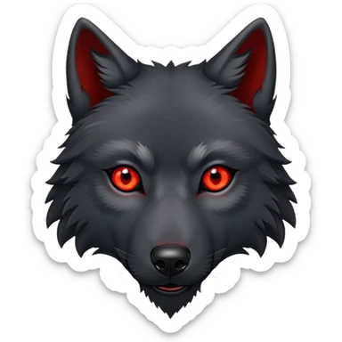 black wolf with red eyes sticker