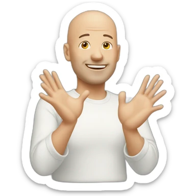 Bald Man claping your hands sticker