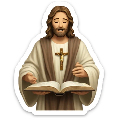 Jesus reading the holy bible sticker