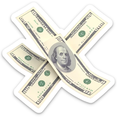 three 100 dollar bills sticker