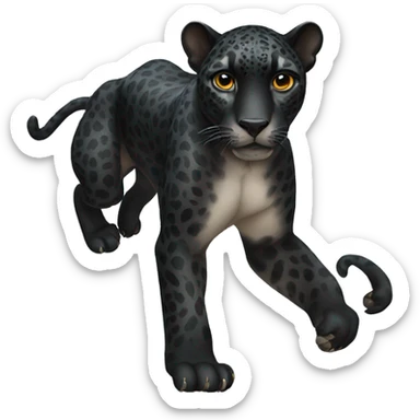 winged black jaguar sticker