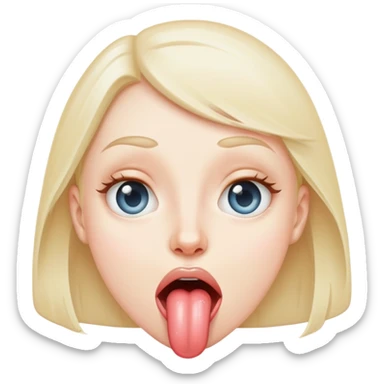 Tongue out eyes watering sticker