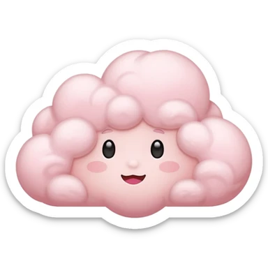 A soft pink cloud with gentle cotton-like fluff. sticker