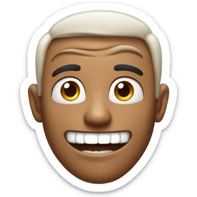 Apple style emoji of a Nervous laughing man sticker