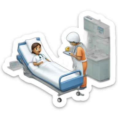 workers in a hospital sticker