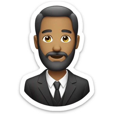 beard man with suit sticker