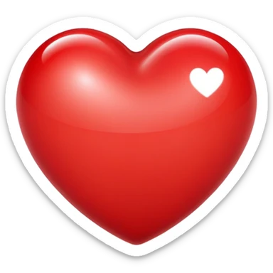 A smooth, glossy heart with soft reflections and rounded shape sticker