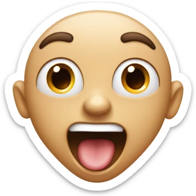 Sticking toung out and exicited  sticker